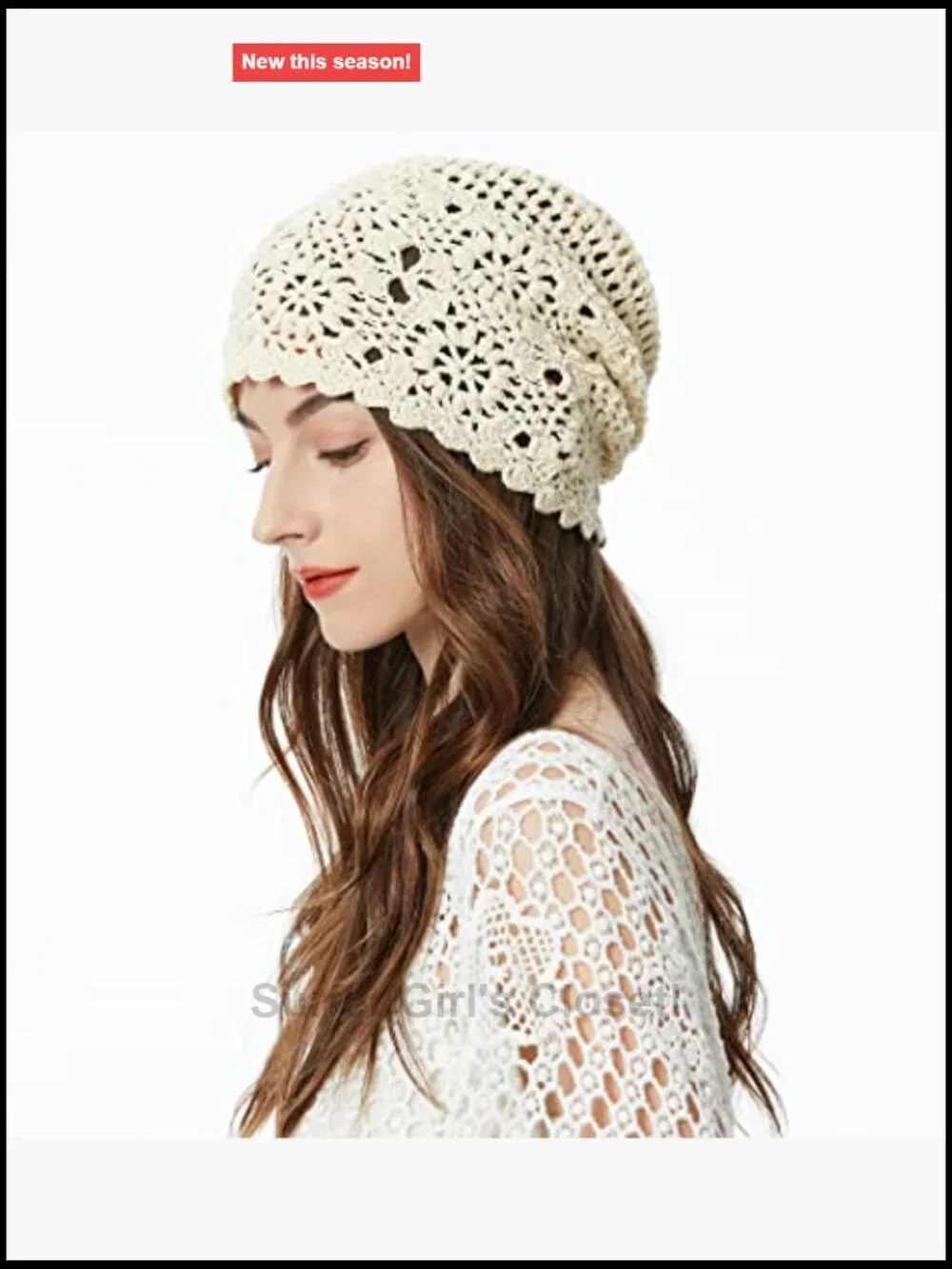 Crochet Slouchy Beanie Hat Handmade Knit Summer Skull Cap